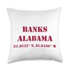 Banks Alabama Coordinates Souvenir Throw Pillow