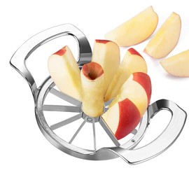 munloo Apple Slicer, 12 Blades Apple Peeler, Apple Corer, Apple Cutter, Melon Cutter, Apple Slicer, 10 cm Fruit Slicer with Stainless Steel, Ideal for Apples and Pears