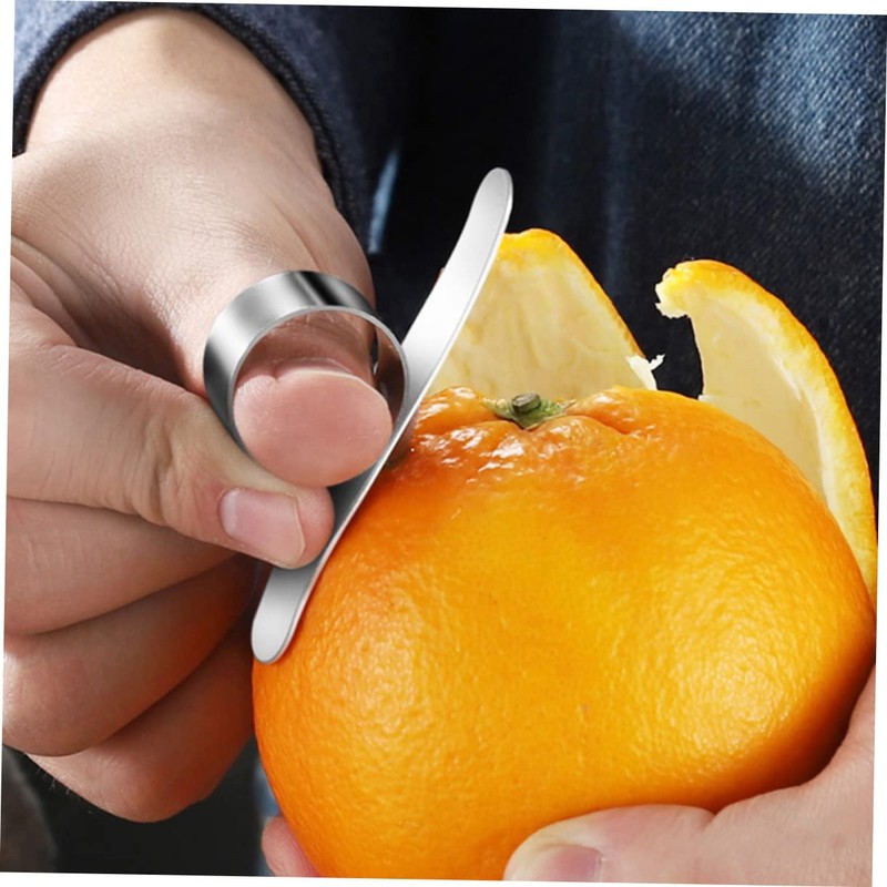 iplusmile 1Set Ergonomic Stainless Steel Orange Peeler Rustproof Citrus Peelers