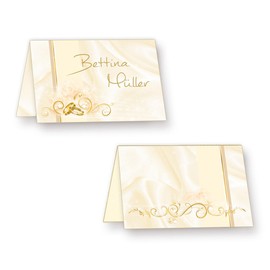 Place Cards Wedding Mother of Pearl (Pack of 40) Beautiful Place Cards with Rings and Tendrils