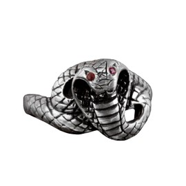 KAMBO Men's 925 Sterling Silver Snake Ring - Bold Animal-Themed Jewelry - Size 13