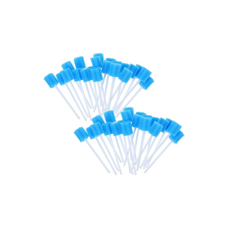 Healifty 100pcs Hisopos Oral Desechable Cuidado Esponjas Diente Limpieza Boca