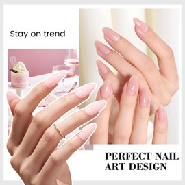 HEMA and TPO Free Clear Pink Gel Nail Polish - 18 ML Nude Sheer Pink Sand Nail Polish Gel for Women Girls Gift, Long Lasting Neutral Jelly Color Soak Off Cured for Home Nail Art Salon DIY