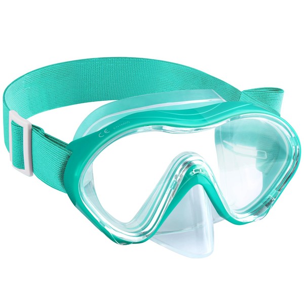 COOLOO Children's Diving Goggles, Snorkel Mask with Elastic Fabric Band,