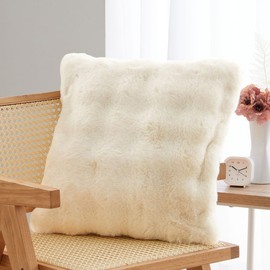 Belluna Cushion Cover, 17.7 x 17.7 inches (45 x 45 cm), Cute, Nordic, Fashionable, Fluffy, Rabbit Fur Style, Machine Washable, Accent, All Seasons (556074-103)