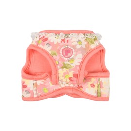 Pinkaholic New York Lilibeth Dog Vest Harness (Step-in) Flower Pattern Fashionable Cute Spring Summer Harness for Small Dogs, Indian Pink, Large