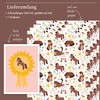 dabelino® Wrapping Paper "Horse Motif/Pony/Riding" for Children's Birthday (Girls), Set: