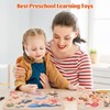 Wooderma Wooden Peg Puzzles for Toddlers 1-3, 2 Pcs Montessori