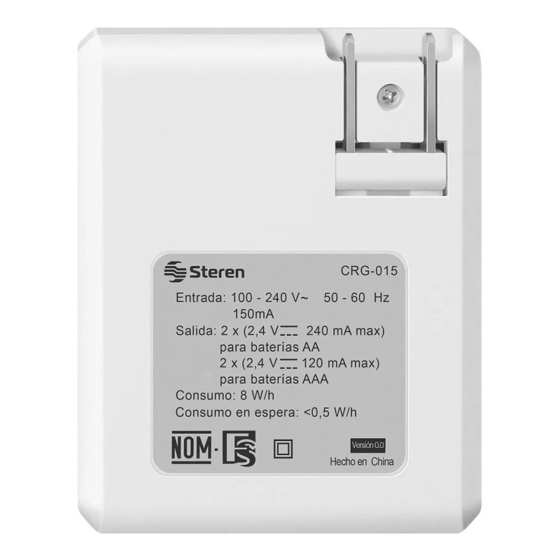 Steren Cargador De Pilas Aa Y Aaa. Incluye 4 Pilas