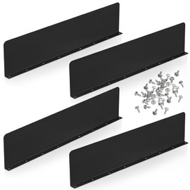 Blulu 4 Pcs Gutter Valley Splash Guards Metal Roofing Gutter Guard with 40 Screws Black Rain Diverter for House Residential Flat Shingle Roof Drain Downspout Water(Straight)