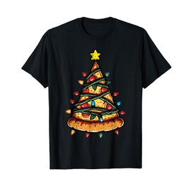 Christmas Pizza Xmas Tree Funny Xmas Food Men Women Kids T-Shirt