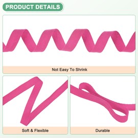 M METERXITY Cotton Twill Tape, (15mm)5/8 Inch 23 Yards Cotton Twill Ribbon Bias Binding Tape Natural Herringbone Webbing Trim for Apron Sewing/Gift Wrapping/Craft DIY [Rose Red]