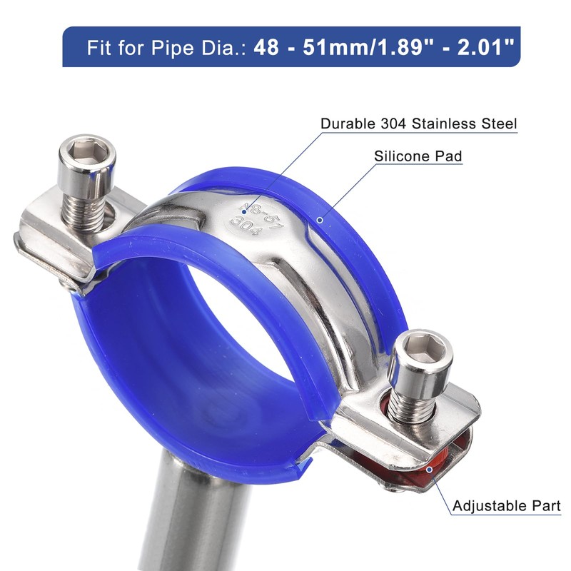 sourcing map Stainless Steel Pipe Supports Wall Mount Ceiling Mount