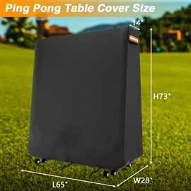 EVRBUL Ping Pong Table Cover Outdoor Waterproof Folding Table Tennis Cover Heavy Duty 420D Sunproof Windproof for Universal 9 x 5 FT Foldable Tables with Storage Bag
