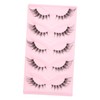 WOONEKY 5 Pairs Fox Eye False Eyelash Strips Comfortable Lightweight