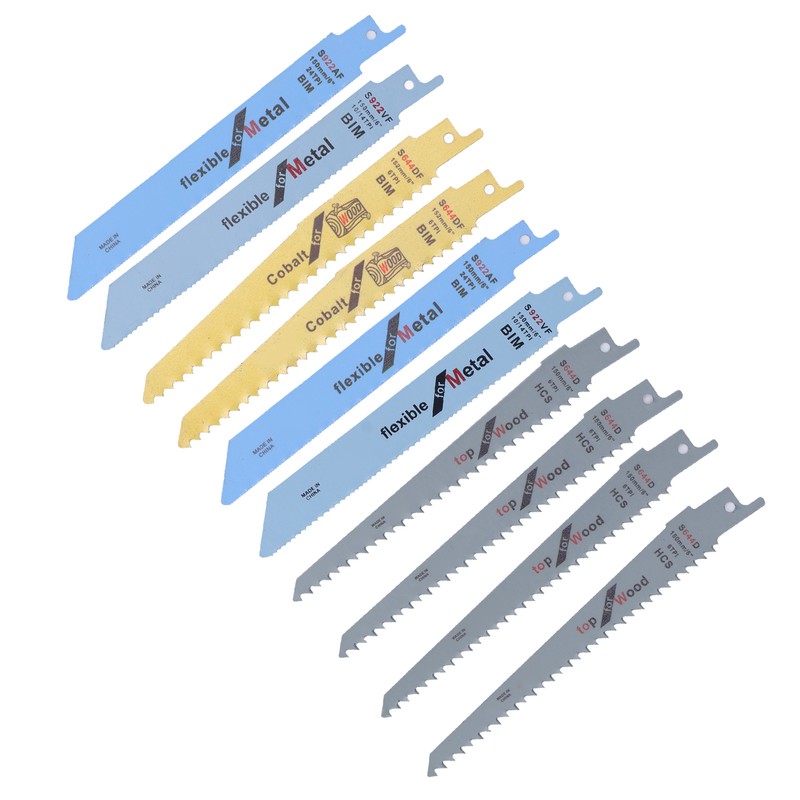 10Pcs Reciprocating Saw Blades High Carbon Steel Bimetal Sabre Saws