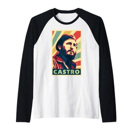Fidel Castro Vintage Colours Raglan Baseball Tee
