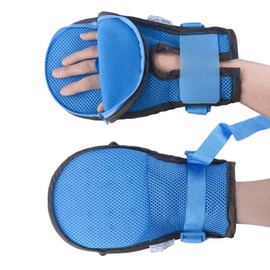 Manoplas de seguridad de retención de demencia, guantes de control de dedos para manos y evitar arañazos para pacientes mayores, 2 unidades (S)
