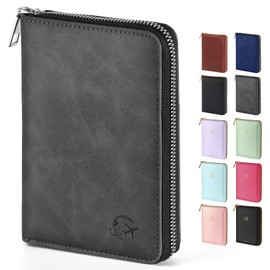 Forvencer Passport Holder Cover with Safe Zipper Closure, Premium Passport Wallet for Travel, Sleek RFID Blocking Card Case, Waterproof Travel Accessories for Men, Grey