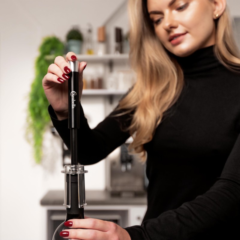 Seabella Air Pressure Pump Bottle Opener with Foil Cutter, Aerator