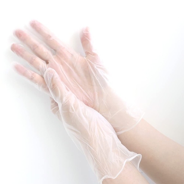 Yamazen YZ-PVC-S(CR) PVC Gloves, 1 Box (100 Pieces), PVC, Thin,