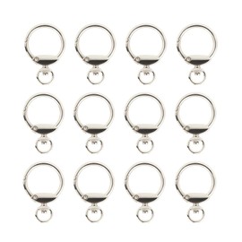 12pcs Round Spring Snap Hooks Swivel Ring Carabiner Clips Eyelet O Rings Buckle for Bags Belts Keychain Purses DIY Accessory (Silver)