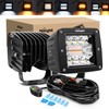 Nilight 2PCS 42W Light Bar 3Inch Cube Pod Light Amber