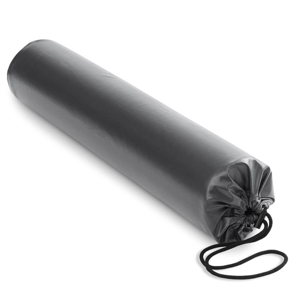 Saloniture Waterproof Cylinder Pillow Case Cover for Massage Table Bolsters - 30 x 6 Inch with Drawstring Closure, Black