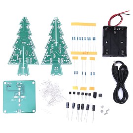 3D Christmas Tree Soldering Kit, Coloful LED RGB Circuit Electronic Tree Assembly Set, Christmas Tree PCB Board for Student Teens Soldering Practice, Holiday Decoration (Colorful DIY Set)