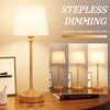 Kakanuo Cordless Table Lamps Rechargeable Set - 2 Pack Wooden