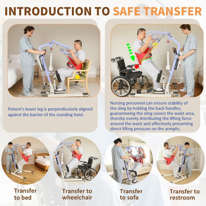 EZ Assistive Sit to Stand Patient Lift Sling with Pad,Stand