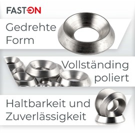 FASTON Rosettes Twisted M5 Stainless Steel A1 VA (Pack of 50) Rosette for Countersunk Screw