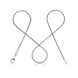 modabilé Women’s 925 Sterling Silver Snake Chain Necklace (35 - 90 cm, 1.2 mm wide) | 925 Silver Chain | No Pendant | Delicate Silver Necklace for Women with Case | Made in Germany, Silver, grey
