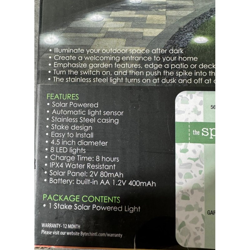Bytech LED Solar Ground Lights, 1 LED Disc Puck Light