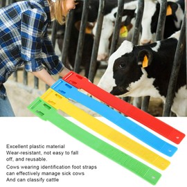 Animal Identification Bands, Multicoloured Cow Identification Band, Cattle Leg Bands, Agricultural Equipment, Pack of 4, Default