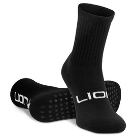 Women's Crew Non-Slip Grip Socks for Gym, Yoga, and Sports - Anti-Slip Workout Socks, Breathable Design, Available in Adult Sizes - Black