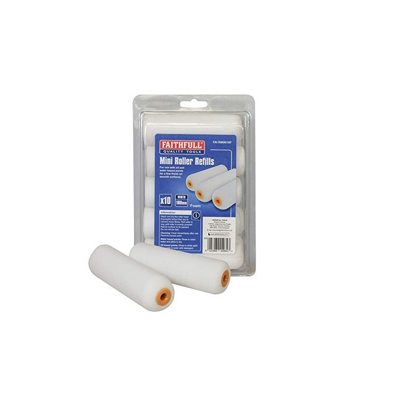 Faithfull Mini Roller Refills - Foam (Pack of 10)