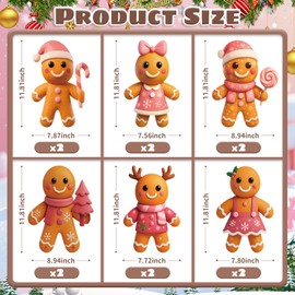 LawnIdyll 12 Pcs Pink Gingerbread Man Yard Signs with Stakes Christmas 3D Gingerbread Outdoor Decoration Pink Christmas Outdoor Decor Xmas Yard Stakes for Holiday Lawn Garden Pathway Patio Favors