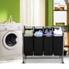 Laundry Sorter Cart 4-Bag Classics Rolling Laundry Hamper, Sturdy Frame