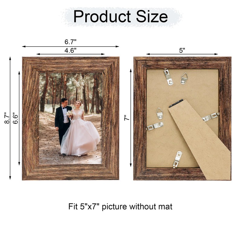 iRahmen 5x7 Picture Frame Set of 4, High Definition Glass