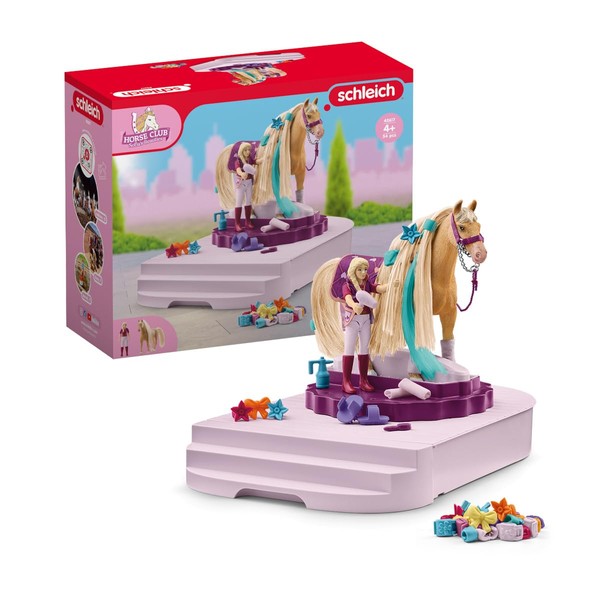 Schleich Horse Club Sofia's Beauties Grooming Station Horse and Figurine - 54pc Horse Playset for Girls and Boys, Grooming and Accessory Closet with Sofia Doll, for Kids Ages 4+