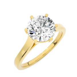 Buy Jewels Solid 10k Gold 1.5 ct Round Moissanite Engagement Ring 6 Prong Cathedral Setting G-H Color VVS1 Quality (Yellow Gold, 8.5)