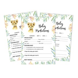 Inkdotpot Baby Cheetah Jungle Animals Party Supplies Set Of 50 Baby Shower Prediction Cards For Baby Shower Game