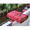 Embossed Leather Journal with Antique Key Vintage Pages Handmade Journal