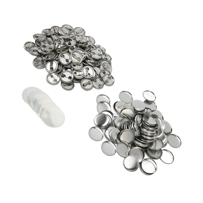 100 Sets Blank Button Badge Parts Set Round Shape Rust