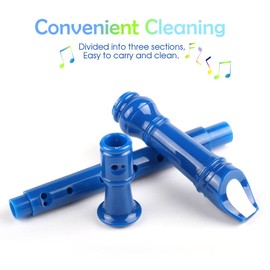 Mr.Power Soprano Recorder German Style C Key 8 Holes Easy Instrument for Beginners School Student Home Entertainment (Blue)