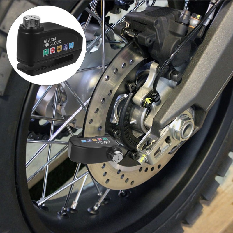 HEALEEP Motorcycle Alarm Disc Brake Lock, Anti-Theft Security Wheel Lock