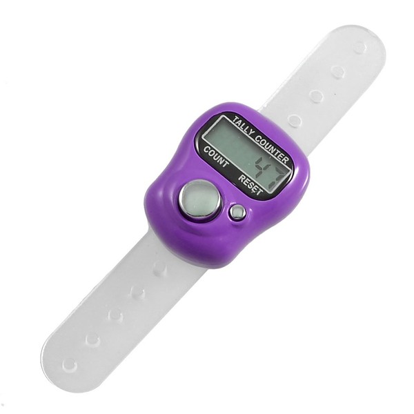 uxcell Purple Case Resettable 5 Digit LCD Electronic Finger Counter