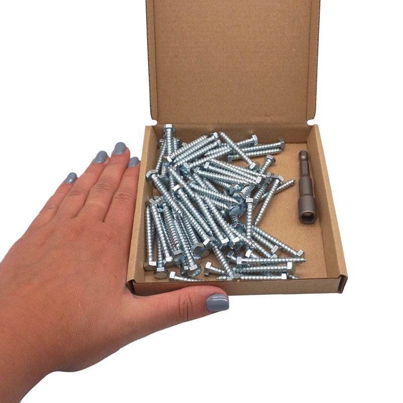 SKIR'CO (Pack of 80) DIN 571 Zinc Plated Steel Hex