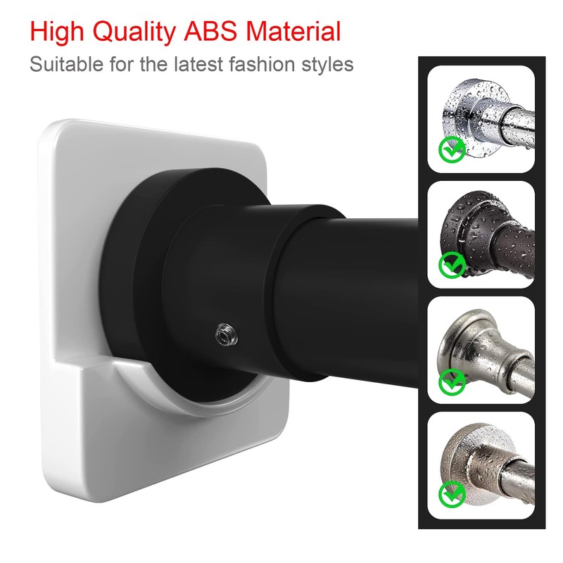 ICERO Adhesive Shower Curtain Rod Holder | No Drilling, Sticking